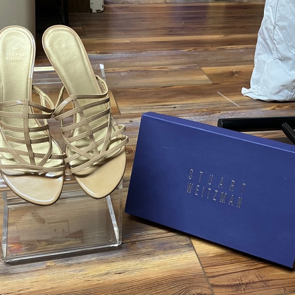 Stuart Weitzman Beige Strappy Sandals - Picture 1 of 4